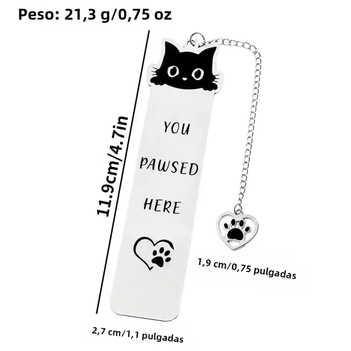 Marcador De Libro De Acero Inoxidable Para Mascotas Gato Lindo Regalo Para Amantes De Los Libros Diseño Geométrico Para Hombres Y Mujeres - 1