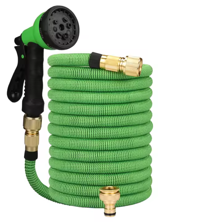 Manguera de Jardín Extensible de Doble Conector de Metal Alta Prisión, Tipo de Carrete,Adecuada para Riego de Jardín y Lavado de Coche - 1