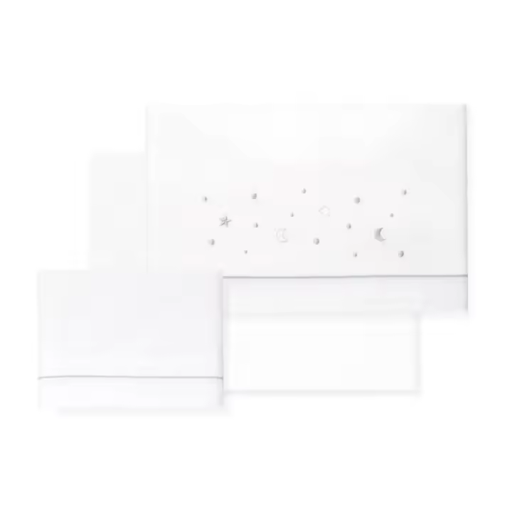 Interbaby sabanas 100% algodon para coche con estrellas y topitos bordados - 1