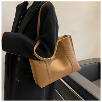 Bolso De Hombro Versátil De Cuero Suave Negro Minimalista Gran Capacidad Bolso De Tote Casual Para Mujer Estilo Inglés - details 7