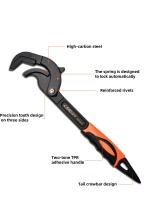 Llave De Desarmado Multifuncional Ajustable De Acero De Carbono Con Fin De Abrazadera Bloqueo Automático Herramienta Manual - details 9