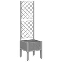 vidaXL Jardinera con enrejado PP 40x40x142 cm Color Gris,  Gris claro,  Negro y mas - details 4