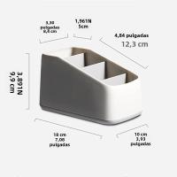 Caja De Almacenamiento Para Control Remoto Y Teléfono 4 Slots Organizador De Escritorio Ecológico De Plástico Para Hogar Y Hotel - details 0
