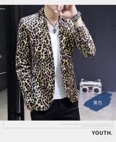 Chaleco De Moda Para Hombre Estampado De Leopardo Estilo Británico Casual Slim Para Bodas Y Trabajo Cierre Único Largo Completo - details 10