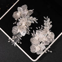 Diadema De Boda Para Mujer Con Flores Y Perlas Accesorios De Cabello Para Novia Fiesta Complemento De Joyería De Cabeza Para Damas De Honor Tiara De Moda - details 3