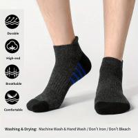 5 Pares De Medias Cortas Para Hombres De Alta Calidad Diseño Redondo Ajuste Grande Calcetines De Verano De Poliéster - details 12