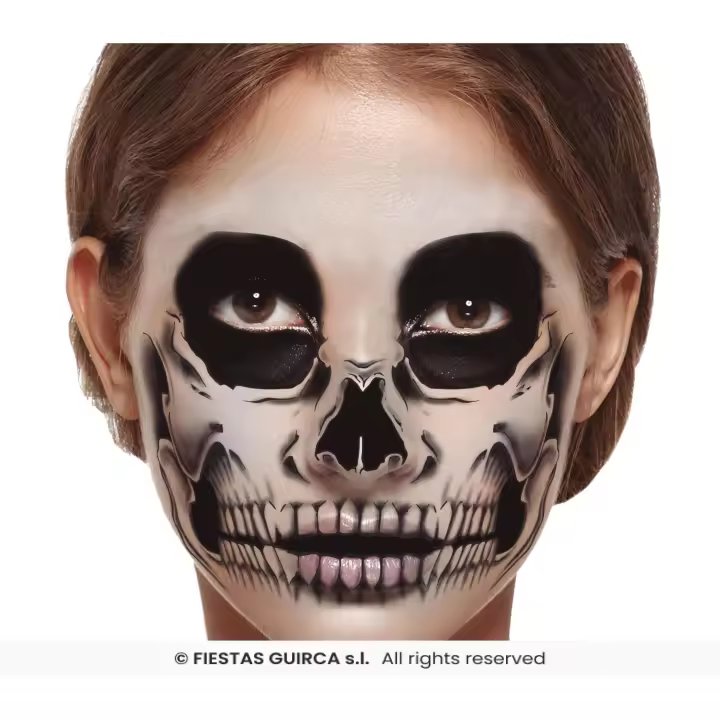 Complemento para Halloween Tatuaje Falso Calavera. Contenido Tatuaje. #Guirca  #Halloween  #Terror #Esqueleto #Calavera - 1