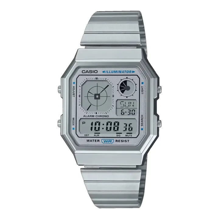 Reloj CASIO A130WE-7AEF Hombre EDGY COLLECTION Plateado - 1