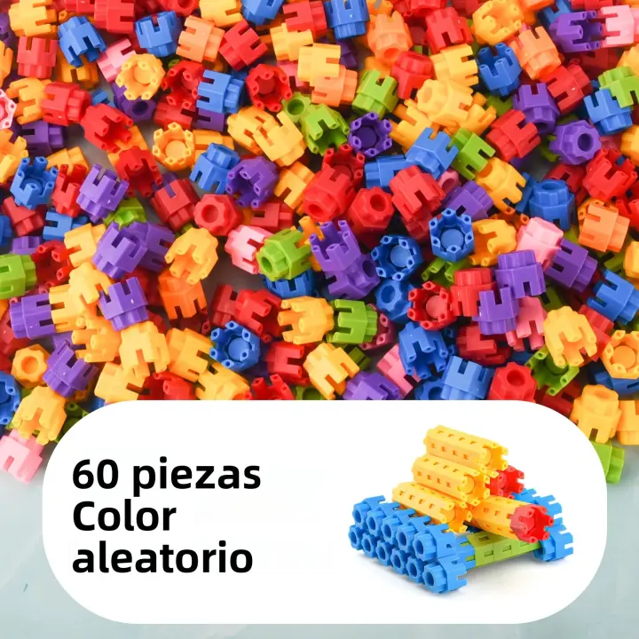 Juguete De Construcción Para Niños Bloques Hexagonales De Gran Partícula Rompecabezas Con Engrosamiento De Encaje Plástico Juguete Educativo Para Niños Entre 3 Y 6 Años - 1