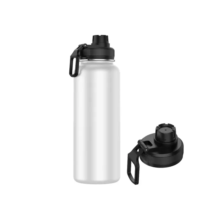 Botella Termo de Acero Inoxidable 550ml Deportiva (10 Colores) - Botella de Agua Térmica Reutilizable  Sin BPA  Mantiene 24H Frio / 12H Calor  Termo y Hermética - Doble Pared a Prueba de Fugas (YD550 999) - 1