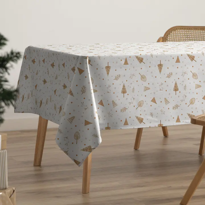 Gamusi Mantel navidad antimanchas algodón estampado impermeable tacto tela FLURRIA - 1