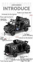 Coche De Juguete a Escala 1:32 De Sabertooth Metal Con Sonido Luz Y 6 Puertas Abiertas Vehículo Armado De Diente De Sabueso Regalo - details 2
