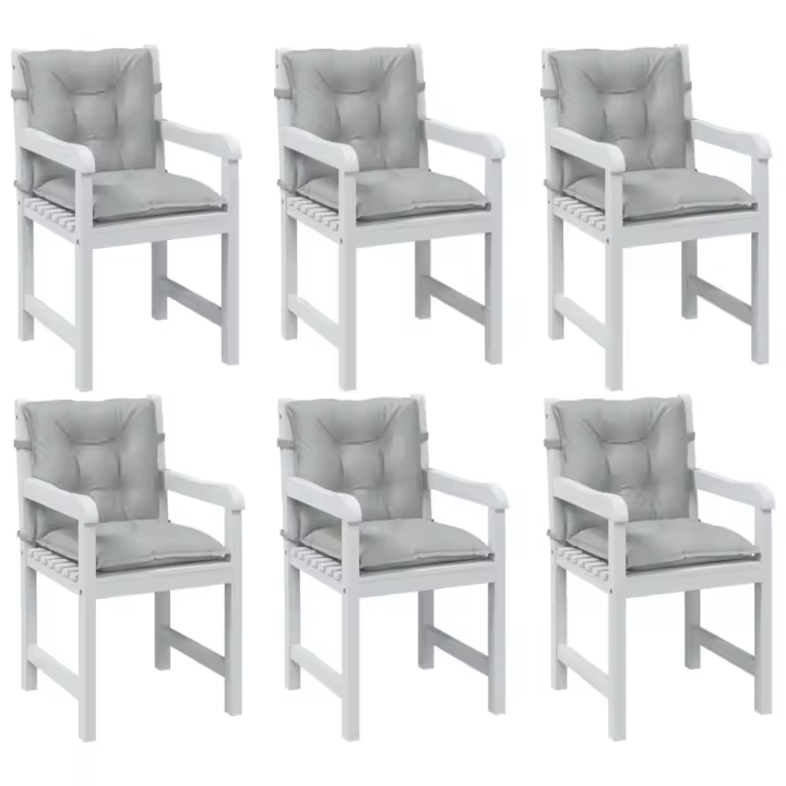 vidaXL Cojines para silla respaldo bajo 6 ud tela gris claro melange - 1