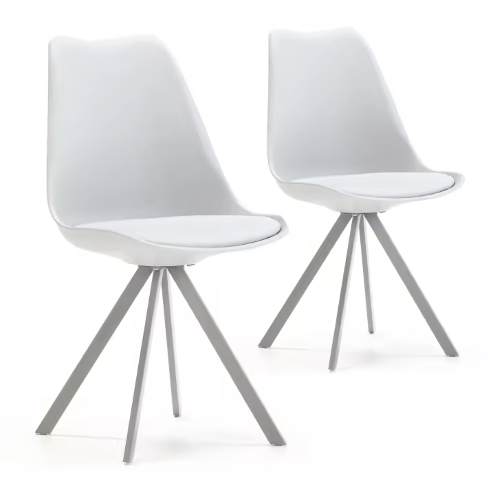 VS Venta-Stock Pack 2 Sillas Cross Gris Ergonómicas Tapizadas en Piel Sintética - 1