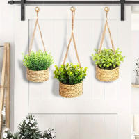 SIA FLOWER Plantas Artificiales Verdes Eucalipto Hierba Rosmarino Tejida En Maceta Montón De Grama 40cm Material PE Decoración Para El Hogar - details 5