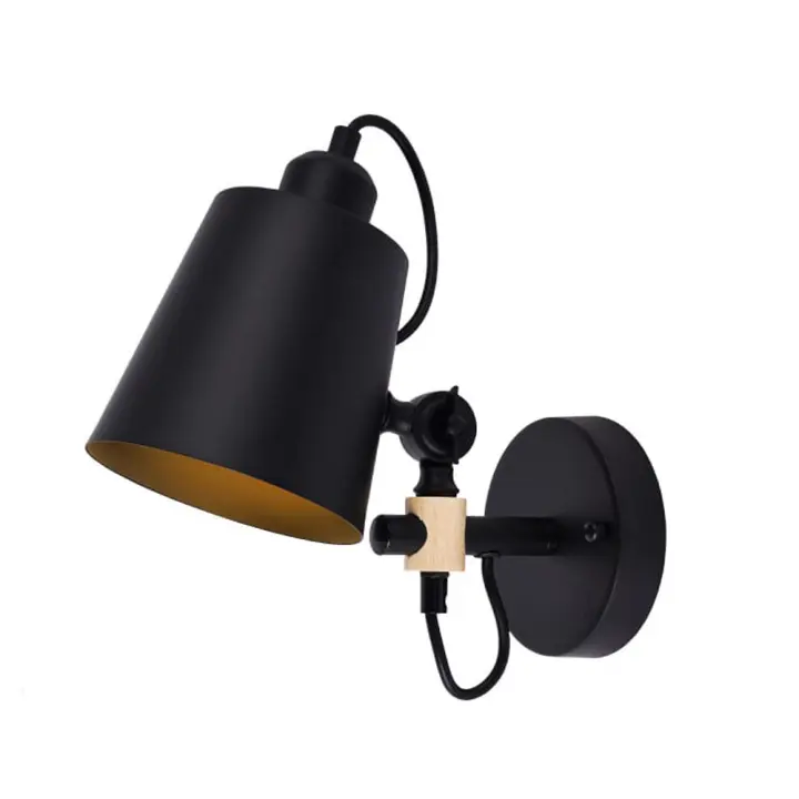 APLIQUE DE PARED METALICO E27 60W COLOR NEGRO 25x27cm EDM - 1