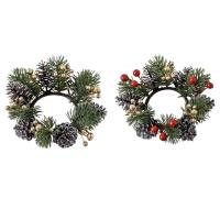 Anillo De Vela Navideño Con Bayas Adorno Para Wreath De Navidad Decoración Para Mesa Centro De Fiesta Café Bar Material Artificial - details 1