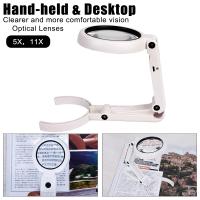 Lupa Magnífica Portátil Con 8 Luces LED Plegable Para Revisiones De Joyas Y Reparaciones Stand Desk 5x 11x Herramienta Doméstica - details 4