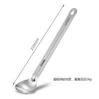 Cuchara Larga De Titanio Lixada Con Olla Pulida Para Alimentos Portátil Para Camping Picnic Y Viajes Sin Plegado Material De Aluminio - details 3