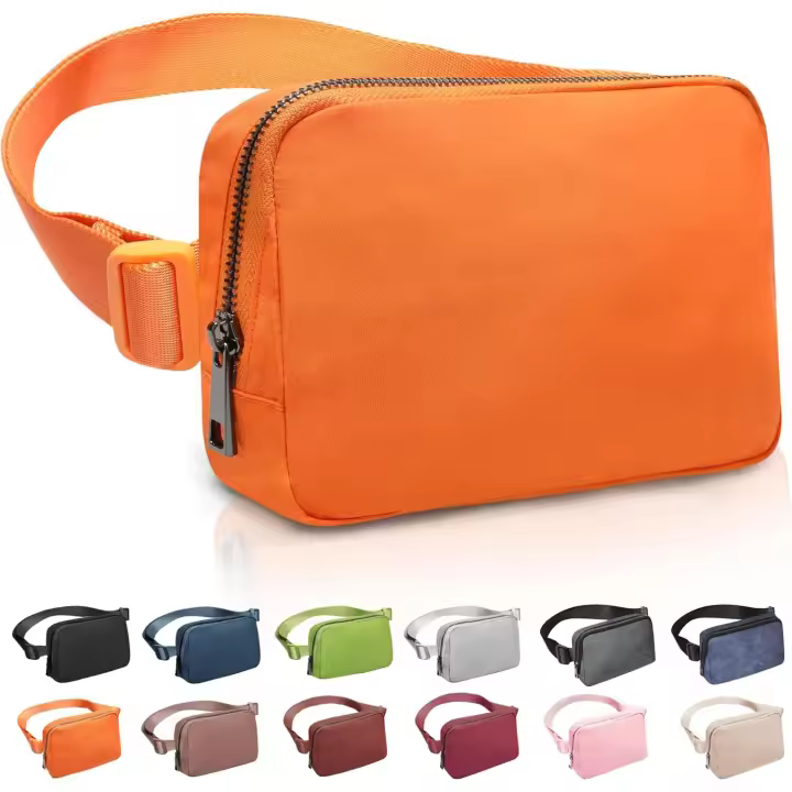 Bolsa de faja con cinturón ajustable para hombres y mujeres, paquete de Giro de viaje para correr, senderismo y entrenamiento al Aire Libre (Naranja) - 1