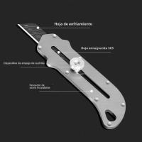 Cuchillo De Utilidad De Acero Inoxidable Resistente Con Soporte De Cierre Manual Para Corte Rápido Y Duradero Para Papel - details 1