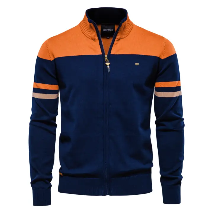 Cárdigan de talla Europeo para hombre, suéter con Cremallera, ropa de alta calidad, otoño and Invierno, novedad de 2024 - 1