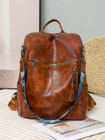 Nueva mochila multifuncional de cuero suave para mujer, estilo retro informal, sencilla y versátil, mochila de PU de gran capacidad - details 5