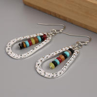 Pendientes Colgantes Bohemios De Agua Para Mujer Coloridos Estilo Clásico Perfectos Para Bodas Y Fiestas Material Aleación De Zinc Y Pedrería Forma Redonda - details 3