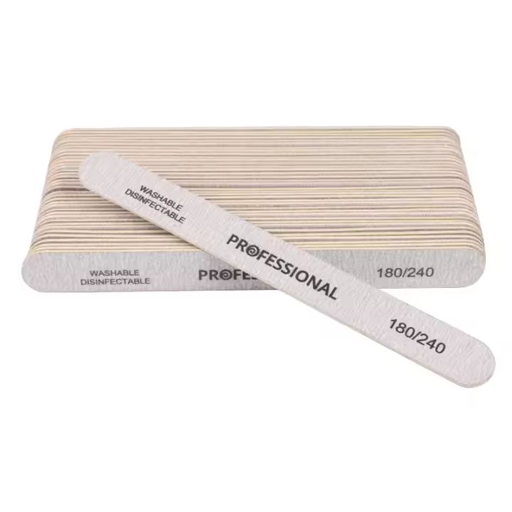 10pcs Archos De Uñas Profesionales 100/180 Papel De Hierro Con Madera Herramientas De Manicura Para Polvo De Gel Gris Fuerte Y Grueso - 1