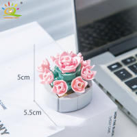 Bloques De Construcción HUIQIBAO MOC Con Plantas Succulentas Y Flor Eterna Jardín Bonsái Romántico Para Adultos Y Niños - details 6