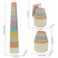 Juego De Natación Infantil Con Arcoíris 6 Piezas Juguetes De Baño Para Bebés Y Niños Pequeños Torres De Pila De Barco Colorido Para El Desarrollo Motor Preescolar - details 22