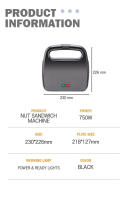 Molde De Nueces Waffle Skillet Horno Para Galletas Y Caramelo Con 12 Huecos Placa De Tostador Intercambiable Para Pastelería - details 8