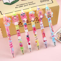 6pcs Bolígrafos De Gel Kawaii Con Animal De Peluche Rosa 0.5mm Tinta Negra Regalo Promocional Para Escuela Y Oficina - details 1