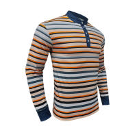 Camiseta de manga larga Henry holgada informal con cuello redondo y rayas coloridas para hombre, estilo americano, otoño e invierno, nueva - details 21