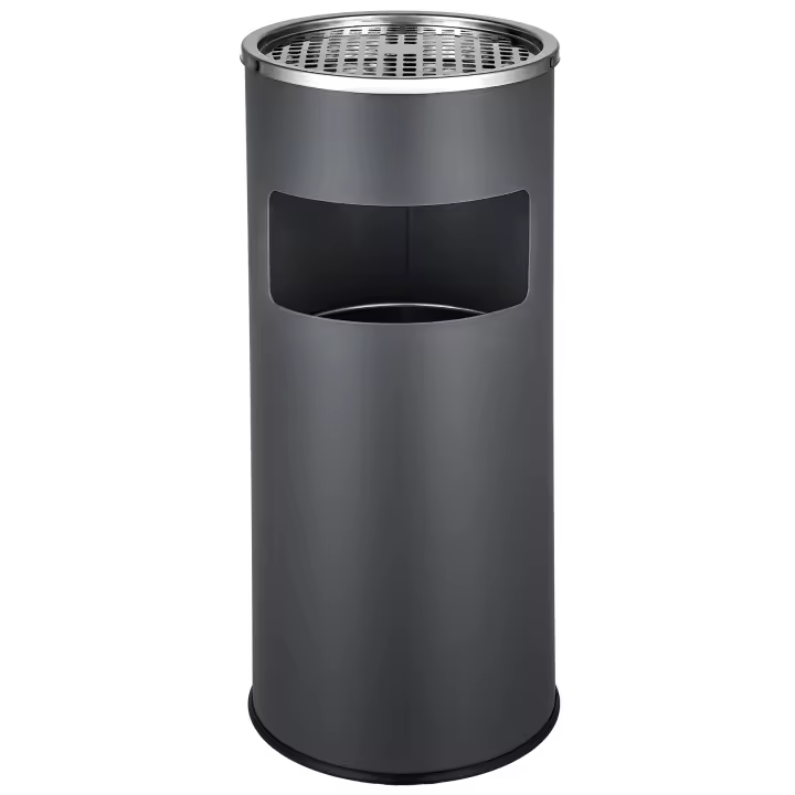 Tectake - Papelera de pie  De metal robusto y resistente  Papelera integrada  Práctica y compacta  Oficina - 1