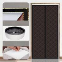 Cortinas De Puerta De Algodón Grueso Para Otoño E Invierno Auto Absorbentes Térmicas Y Aislantes Para El Hogar Con Anillas Para Colgar - details 4