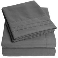 Juego De Cama Sólido De 4 Piezas Tamaño Queen Suave Y Transpirable Sábana Colchón Fundas Para Hogar Y Hotel Blanco Gris - details 6