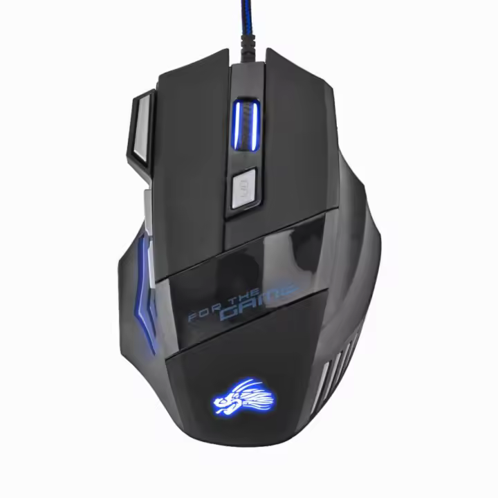 Ratón De Juego Con Cable 7D - 7 Botones 5500 DPI Ajustable Diseño Ergonómico RGB Iluminación Retroiluminada USB Para PC Gamer/Despacho - 1