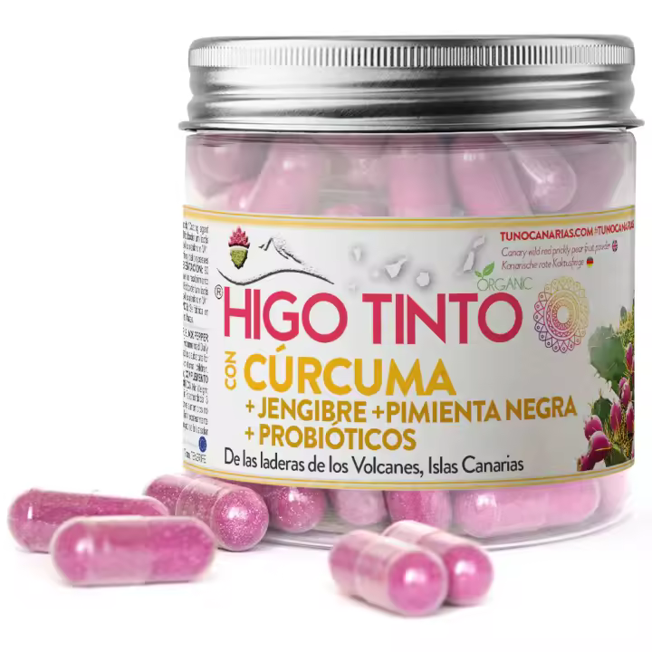Tuno Canarias Higo Tinto Con Cúrcuma Jengibre Pimienta Negra 90 Cápsulas - 1