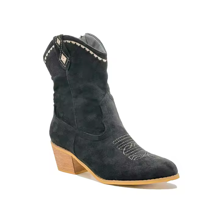 JZ Hermanos Botín estilo cowboy con diseños laterales y frontal para mujer - 1