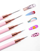 Juego De 5 Pinceles Para Arte De Uñas Con Línea Elongada Dibujo De Uñas UV Gel Pintura Diseño De Uñas Herramienta Profesional De Manicura - details 2