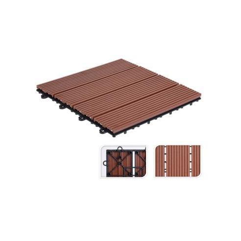 AMBIANCE Kit 6 Baldosas PVC 30x30cm Marrón para Terraza - AMBIANCE - 75186 Baldosas para terraza Accesorios Jardin Varios Jardin / Accesorios