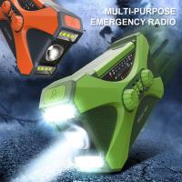 Radio De Emergencia Portátil 10000mAh Con Radio AM FM WB NOAA Solar Crank Manual LED Flashlight SOS Alarm Power Bank - details 9