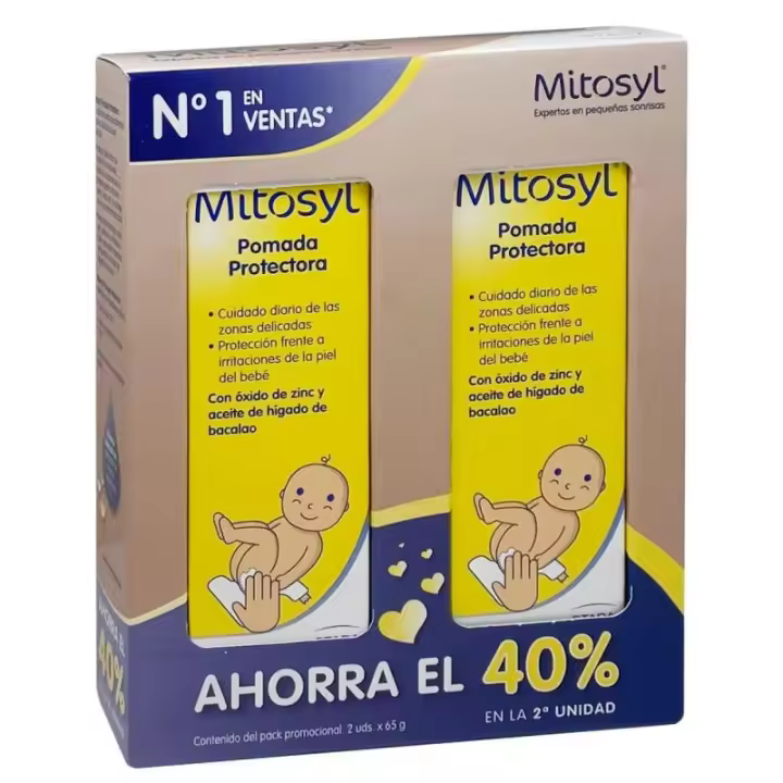 Stada Mitosyl Pomada Protectora para Bebés - Previene y Trata Rozaduras - Óxido de Zinc y Aceite de Bacalao - 1