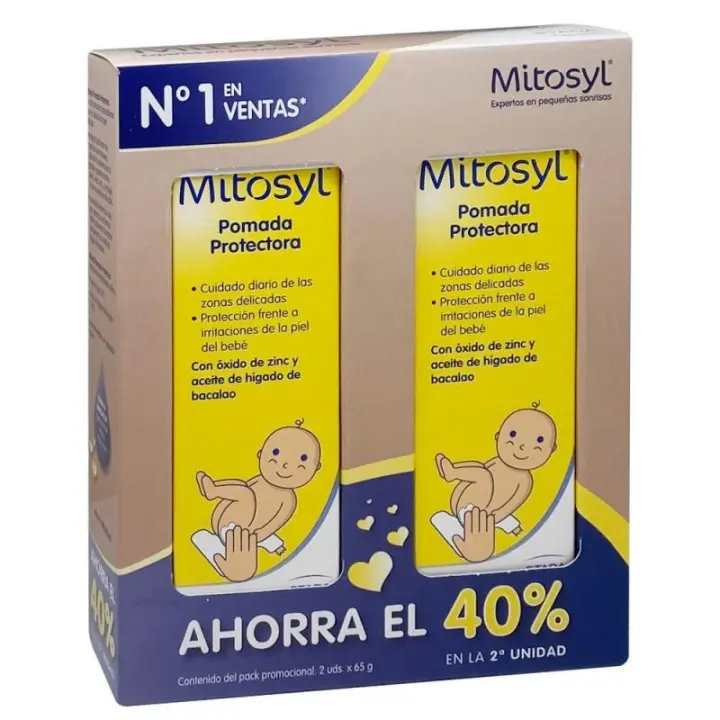 Stada Mitosyl Pomada Protectora para Bebés - Previene y Trata Rozaduras - Óxido de Zinc y Aceite de Bacalao - 1