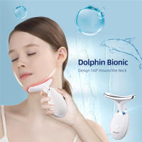 CkeyiN Máquina De Levantamiento Facial Y Cuello Masajeador Fototerapia Instrumento De Masaje Ocular Vibration Anti Arrugas Eliminador De Doble Mentón - details 0