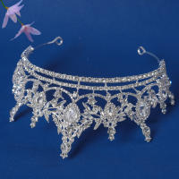 Crowns De Boda En Color Plata Moda Diadema De Princesa Con Cristales Para Mujer Accesorios De Cabello Para Novia - details 1