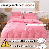 Funda De Edredón Tejida 3pcs 100% Microfibra Cama Ropa De Cama Conjunto Suave Para Todas Las Estaciones Amigable Con La Piel - details 9