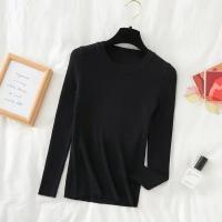 AOSSVIAO 2025 Suéter Para Mujer De Manga Larga Pullover Estilo Básico O-Neck Elástico Moda Invierno Suéter De Punto Sólido - details 4