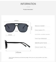 Gafas De Sol Vintage Unisex Grandes Cuadradas Marcas Diseñador Lente Negro UV400 Para Hombre Y Mujer Gafas De Moda Para Ciclismo - details 3
